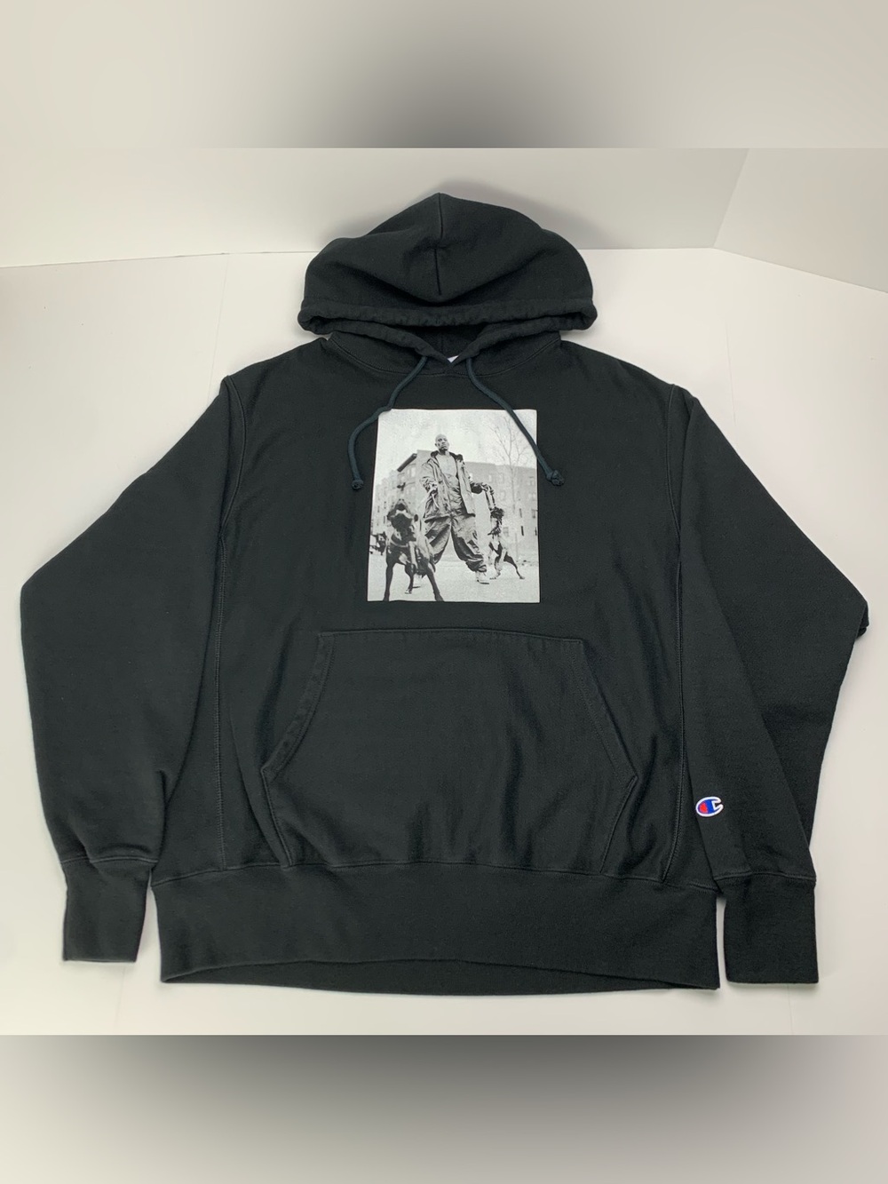 DMX Hoodie Mannion Dogs Black Champion Reverse Weave Sweatshirt Size Large